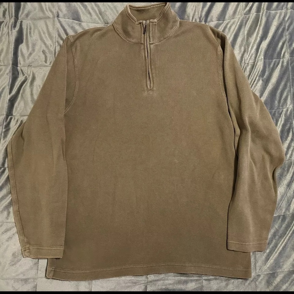 Men’s Eddie Bauer Large Tall Mock Neck 1/4 Zip Pullover Sweater